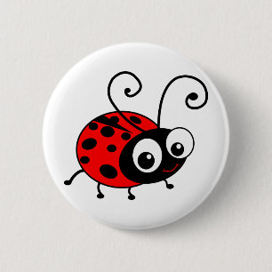 Badge Rond 5 Cm Coccinelle mignonne