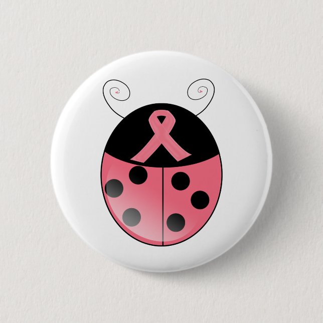 Badge Rond 5 Cm Coccinelle rose (Devant)