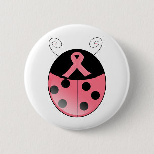 Badge Rond 5 Cm Coccinelle rose