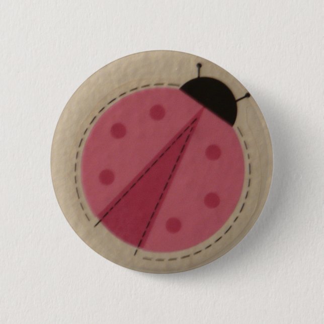 Badge Rond 5 Cm coccinelle rose (Devant)
