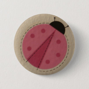 Badge Rond 5 Cm coccinelle rose
