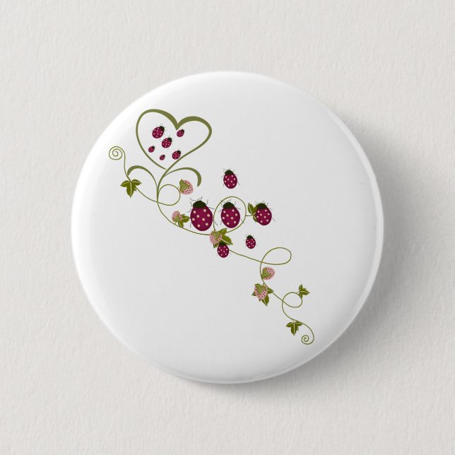 Badge Rond 5 Cm Coccinelles d'amour (Devant)