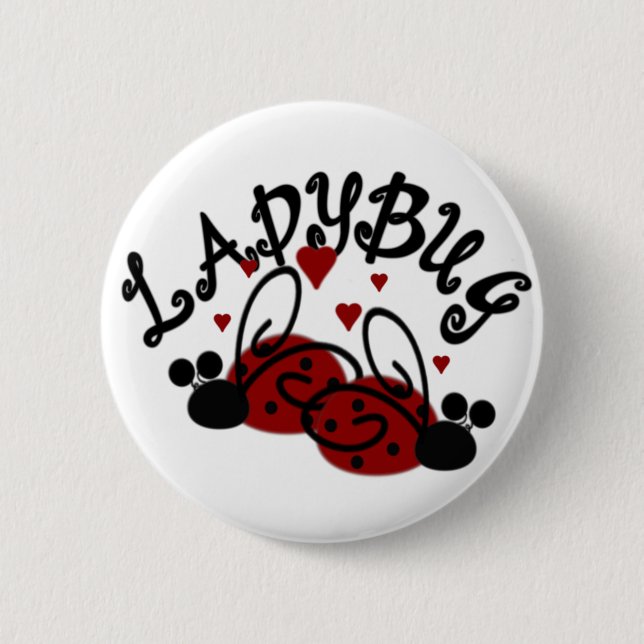 Badge Rond 5 Cm Coccinelles mignonnes (Devant)