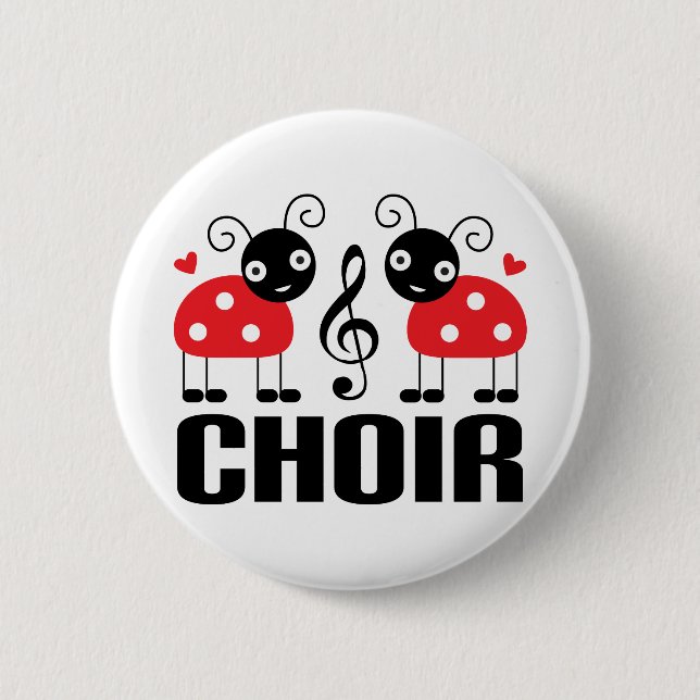 Badge Rond 5 Cm Coccinelles mignonnes de rouge de choeur (Devant)