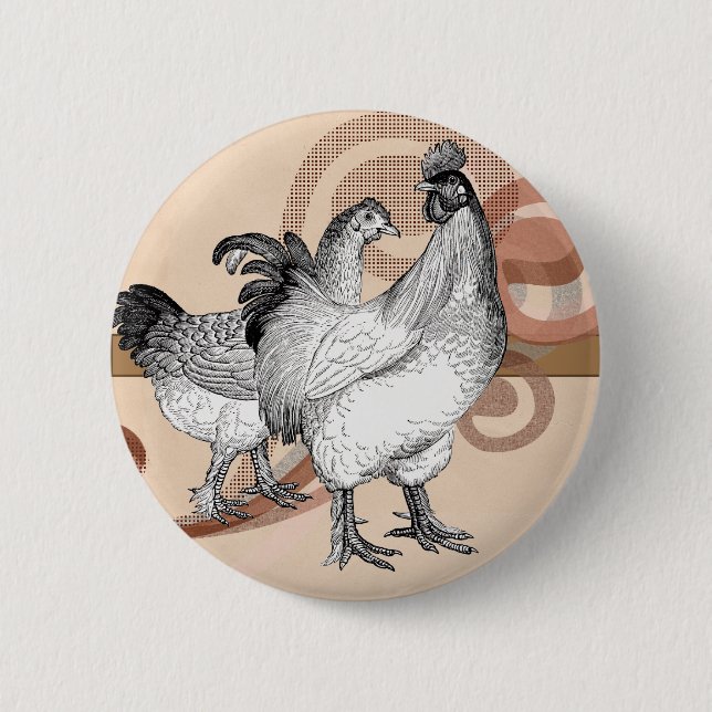 Badge Rond 5 Cm Cochines vintages (Devant)
