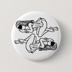 Badge Rond 5 Cm Cochlée et bouton d'Eustachia