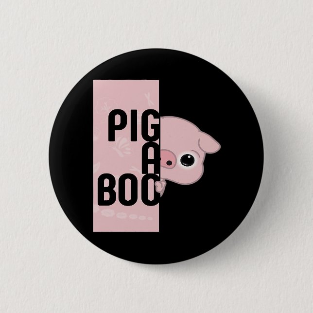 Badge Rond 5 Cm Cochon A Boo (Devant)