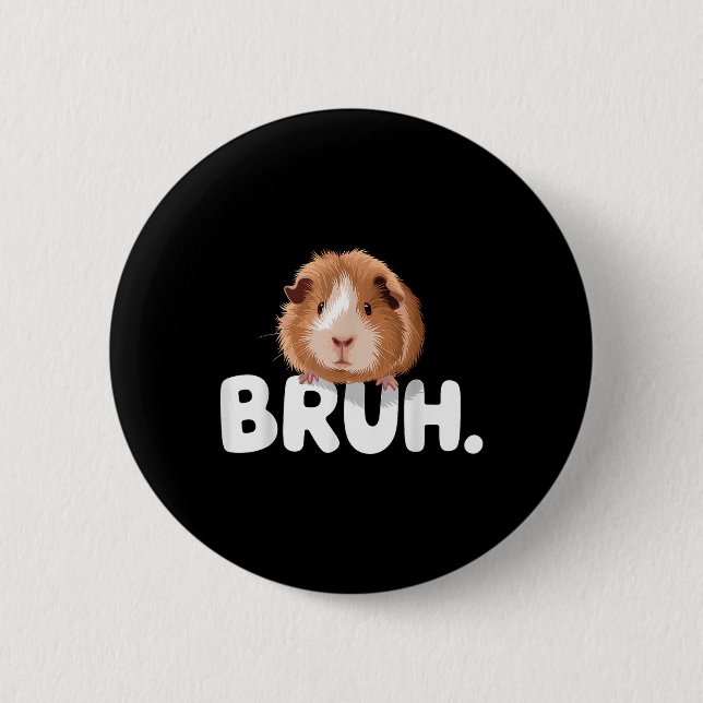 Badge Rond 5 Cm Cochon d'Inde Bruh  (Devant)