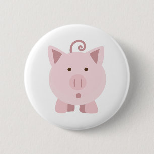 Badge Rond 5 Cm Cochon mignon surpris
