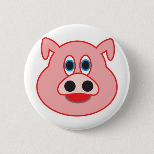 Badge Rond 5 Cm Cochon petit dessin d'illustration didactique (Devant)