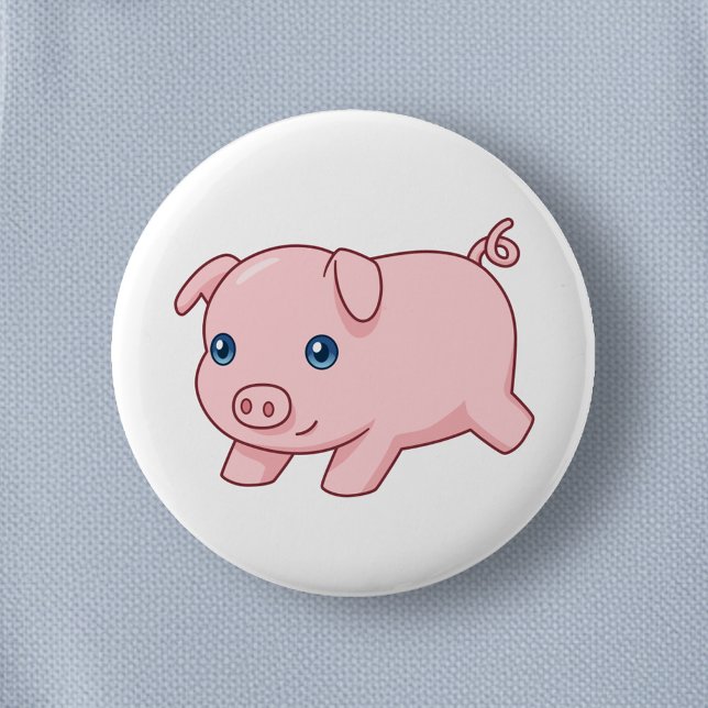 Badge Rond 5 Cm Cochon Porcelet Mignon en Course (Créateur téléchargé)
