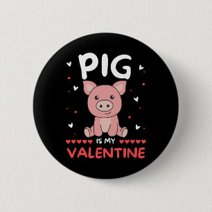 Badge Rond 5 Cm Cochon pour la Saint-Valentin mignons animaux coch