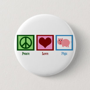 Badge Rond 5 Cm Cochons d'amour de paix
