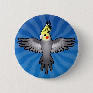Badge Rond 5 Cm Cockatiel de bande dessinée