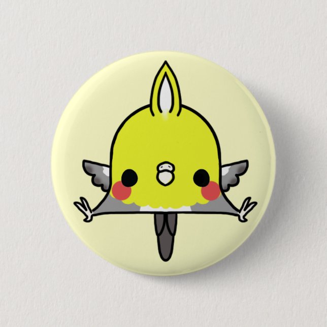 Badge Rond 5 Cm Cockatiel de Kawaii (vous changez l'arrière - plan (Devant)