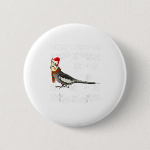 Badge Rond 5 Cm Cockatiel d'ornithologie de Noël