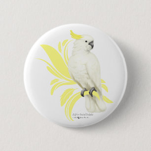 Badge Rond 5 Cm Cockatoo à pois de soufre