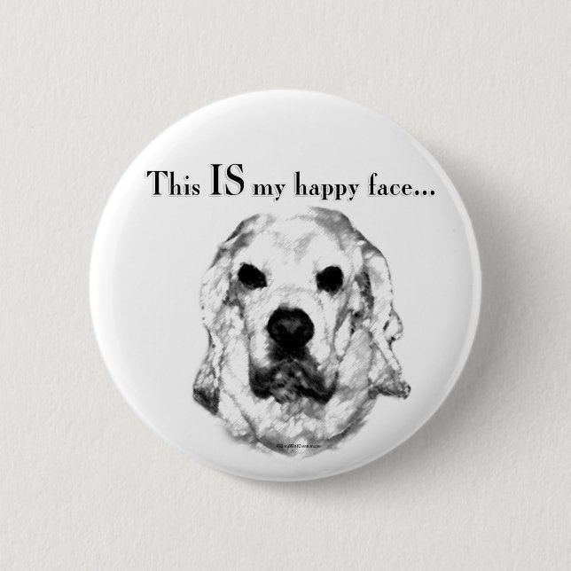 Badge Rond 5 Cm Cocker Spaniel Joyeux Visage (Devant)