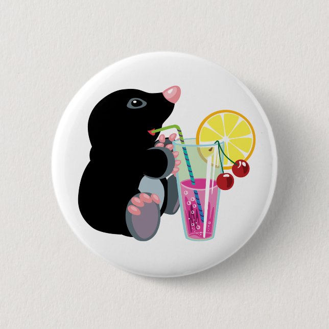 Badge Rond 5 Cm cocktail de dessin animé mole (Devant)