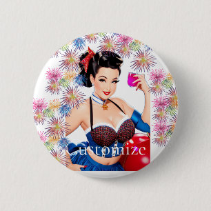 Badge Rond 5 Cm Cocktail Party Girl Thunder_Cove