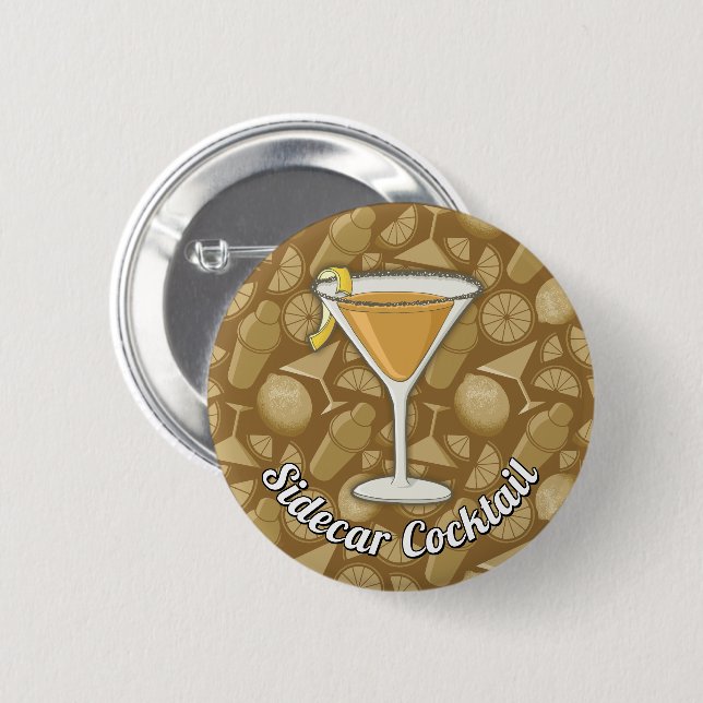 Badge Rond 5 Cm Cocktail Sidecar (Devant & derrière)