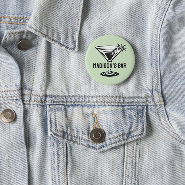 Badge Rond 5 Cm Cocktail texte personnalisé (En situation)