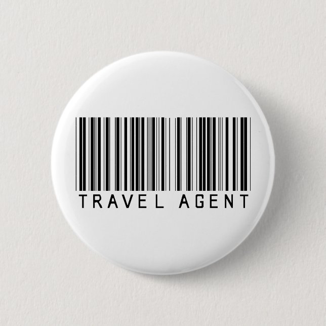 Badge Rond 5 Cm Code barres d'agent de voyage (Devant)