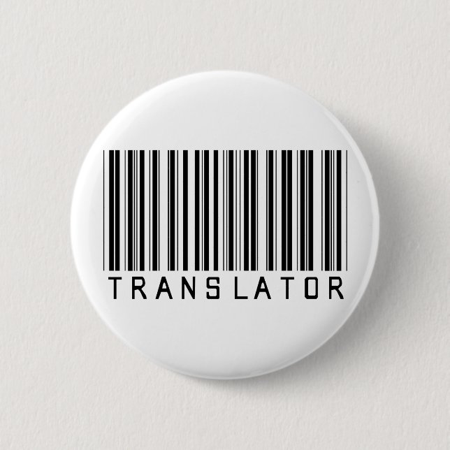 Badge Rond 5 Cm Code barres de traducteur (Devant)
