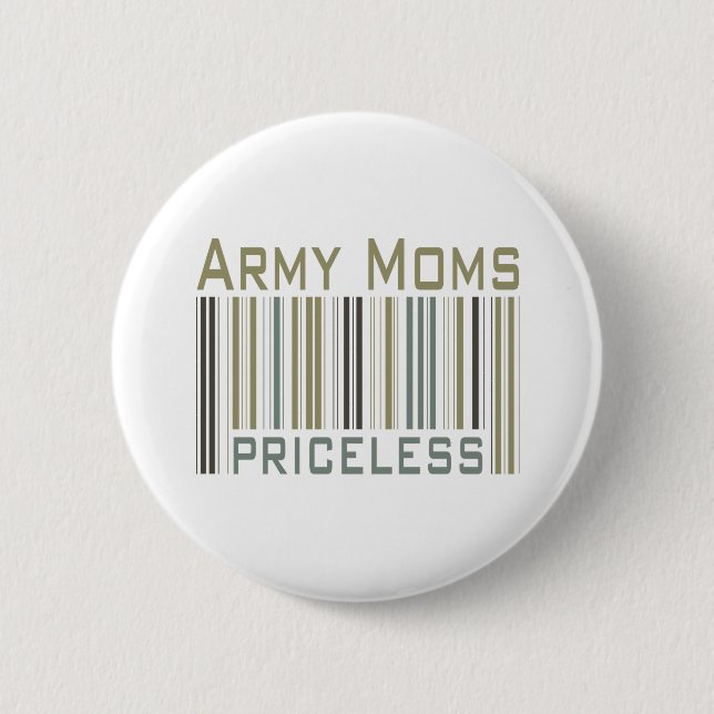 Badge Rond 5 Cm Code barres inestimable de mamans d'armée (Devant)