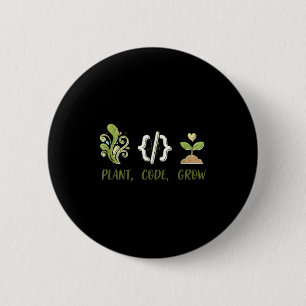 Badge Rond 5 Cm Code de plante de programmation de jardinage de cr