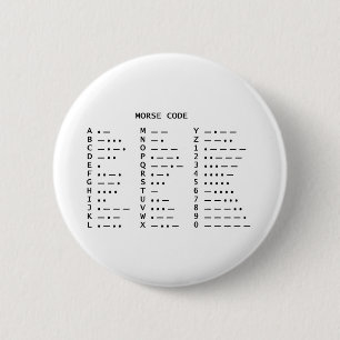 BADGE ROND 5 CM CODE MORSE