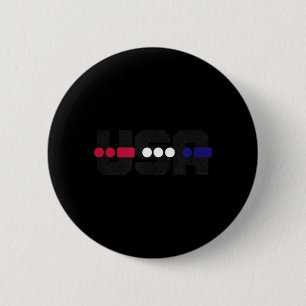 Badge Rond 5 Cm Code Morse Usa 4 Juillet Patriotique Américain