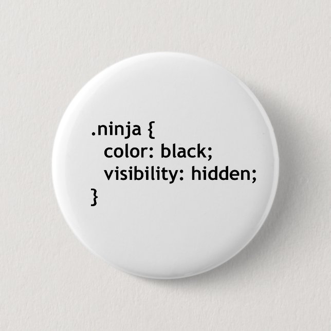 Badge Rond 5 Cm code ninja, script (Devant)