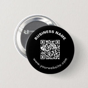 Badge Rond 5 Cm Code QR avec nom d'entreprise Texte circulaire gra