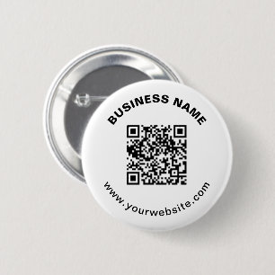 Badge Rond 5 Cm Code QR avec nom d'entreprise Texte circulaire gra