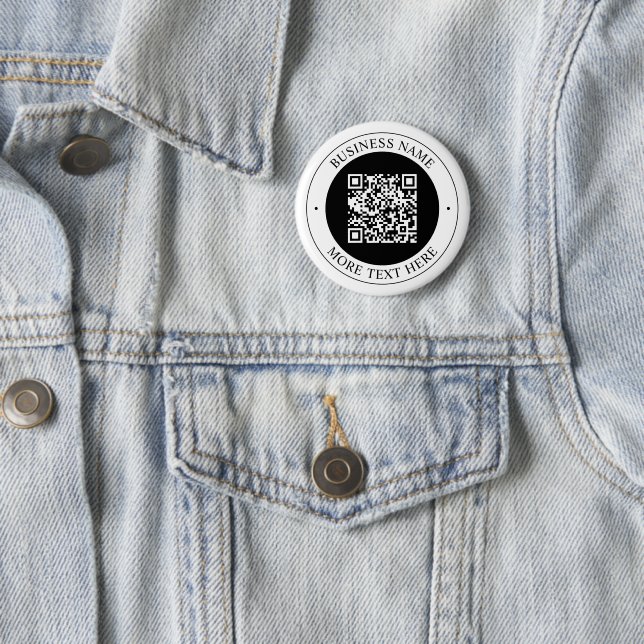 Badge Rond 5 Cm Code QR avec nom d'entreprise Texte circulaire mod (En situation)