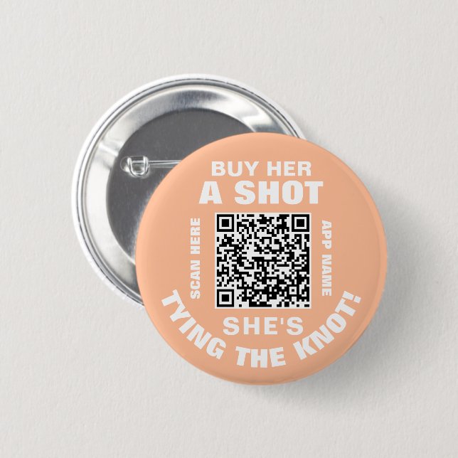 Badge Rond 5 Cm Code QR de l'enterrement de vie de jeune fille de  (Devant & derrière)