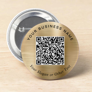 Badge Rond 5 Cm Code QR de l'épingle dorée d'affaires promotionnel