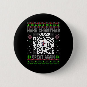 Badge Rond 5 Cm Code QR drôle de Noël moche Président Trump Danse