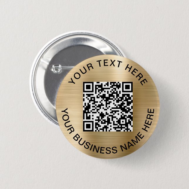 Badge Rond 5 Cm Code QR - Or promotionnel (Devant & derrière)
