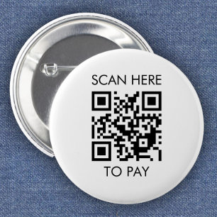 Badge Rond 5 Cm Code QR personnalisé / Blanc de texte