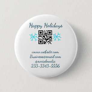 Badge Rond 5 Cm code QR personnalisé simple ajoutez votre nom text