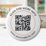 Badge Rond 5 Cm Code QR personnalisé Texte noir blanc or<br><div class="desc">Téléchargez un code QR, ajoutez du texte et créez facilement votre bouton personnalisé. Cliquez sur CUSTOMISER PLUS LOIN pour modifier la couleur arrière - plan ou la couleur du texte. Vous pouvez TRANSFÉRER ce DESIGN sur d'autres produits Zazzle et l'ajuster à la plupart des articles Zazzle. Les conceptions Studio standard...</div>