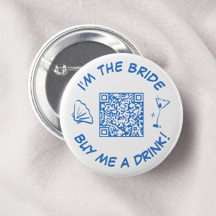 Badge Rond 5 Cm Code QR pour la fête de mariage de la mariée Achet