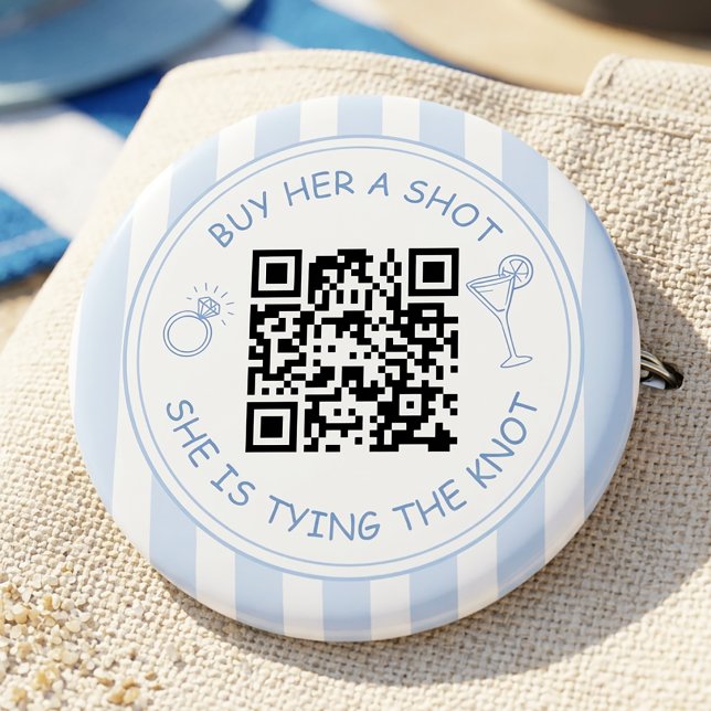 Badge Rond 5 Cm Code QR pour la future mariée d'acheter une boisso (Créateur téléchargé)