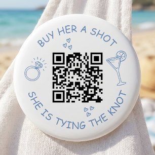 Badge Rond 5 Cm Code QR pour l'enterrement de vie de jeune fille :