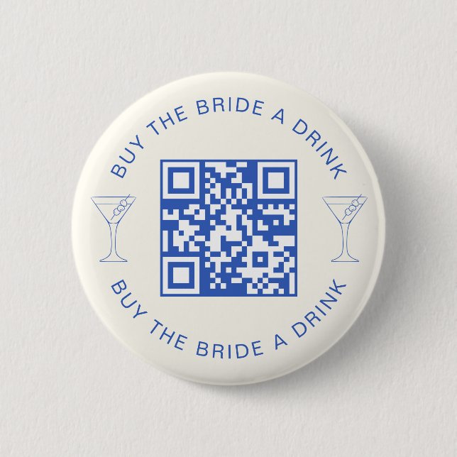 Badge Rond 5 Cm Code QR pour offrir un verre à la mariée Enterreme (Devant)