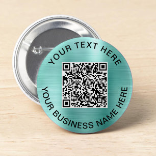 Badge Rond 5 Cm Code QR promotionnel Menthe