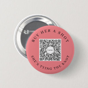 Badge Rond 5 Cm Code QR Venmo d'enterrement de vie de jeune fille