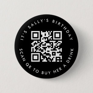 Badge Rond 5 Cm Codes QR personnalisés Cash App Anniversaire Code